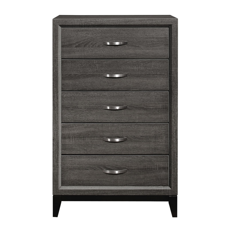 Mobilier de chambre à coucher à poignées en chrome poli de style contemporain