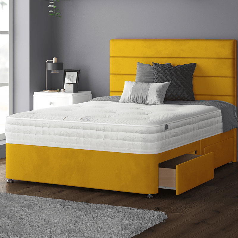 Brand Upholstered Headboard, Double (4'6), Turmeric