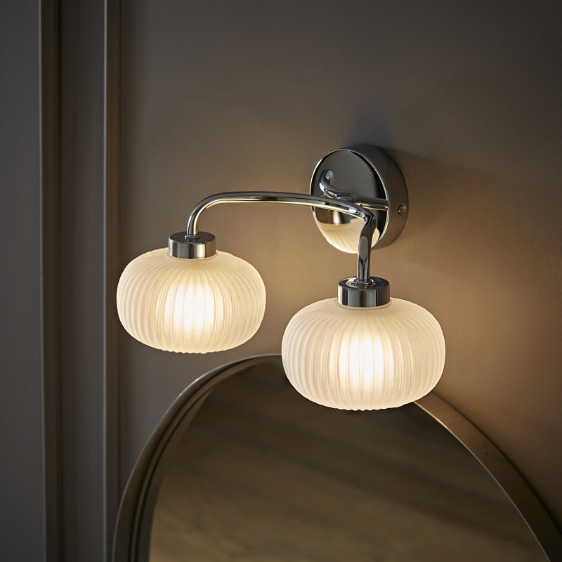 Rawdha Glass Armed Sconce, Chrome, Yes