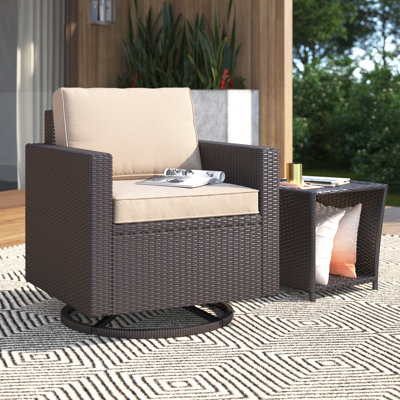 Chaise de patio pivotante avec coussins Arbedella