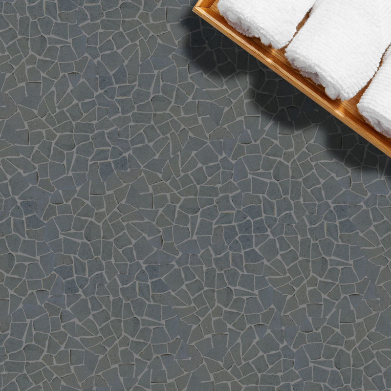 Montana 11.4" x 11.4" Natural Stone Random Mosaic Wall & Floor Tile, Lava Randome