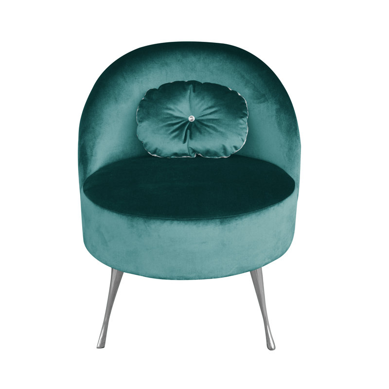Glamour Upholstered Accent Chair, Turquoise