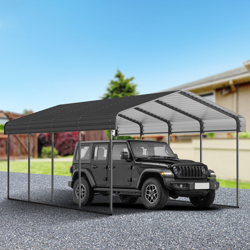 Galvanized Steel Carport, 12X20x8.4, 8.4' H x 19.33' W x 11.68' D