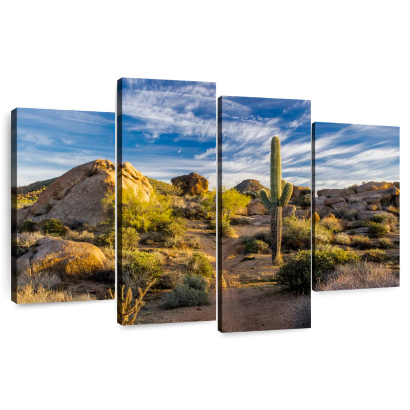 Alvord Saguaro, cactus et roches, H 54 po x l 84 po