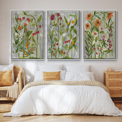 Dear Nature I - Ensemble de 3 cadres flottants sur toile