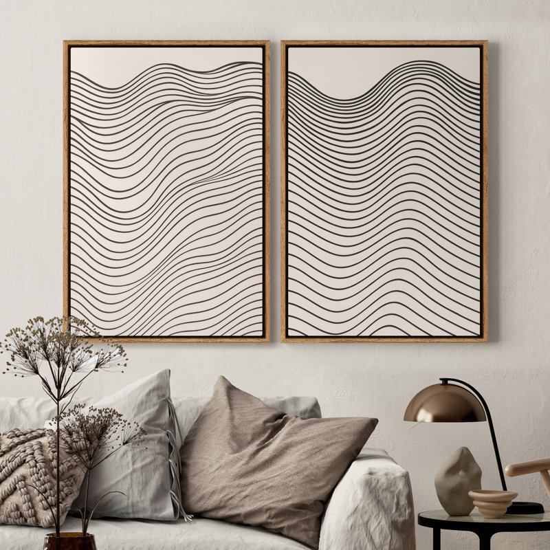 Art mural encadré sur toile, rétro muraux abstraits pour chambre à coucher, H 24 po x l 16 po, Naturel