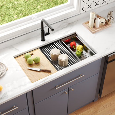 Ruvati Multi-function Workstation Organizer and Caddy with Soap Dispenser and Knife Block