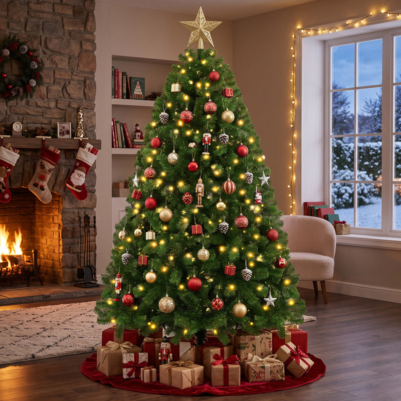 6ft Lighted Artificial Spruce Christmas Tree