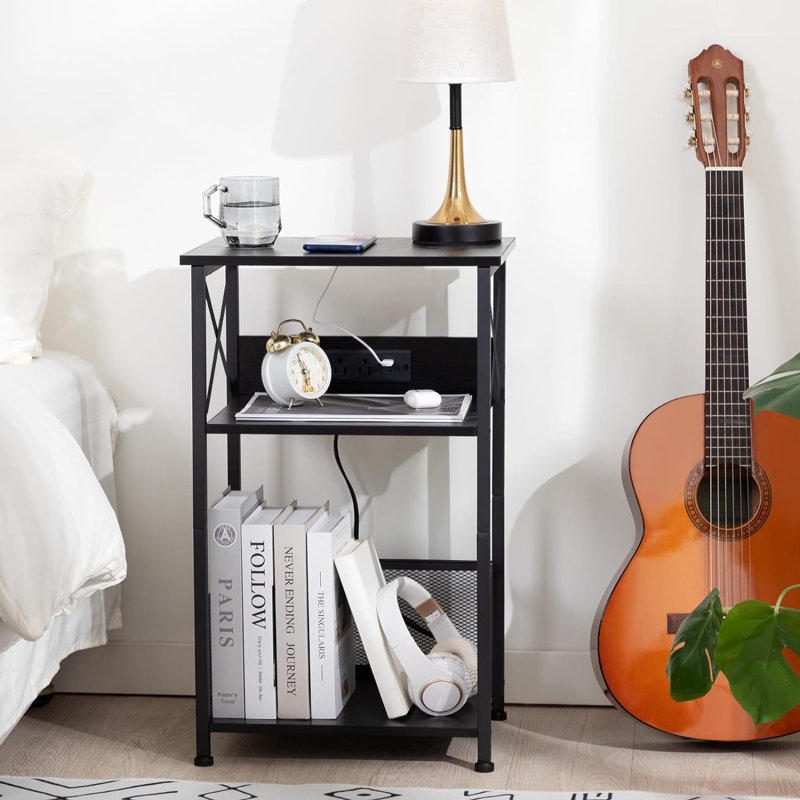 Gavilla 15.75'' W Metal Nightstand, Black