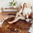 Cowhide Rug Tricolor Brindle Mix
