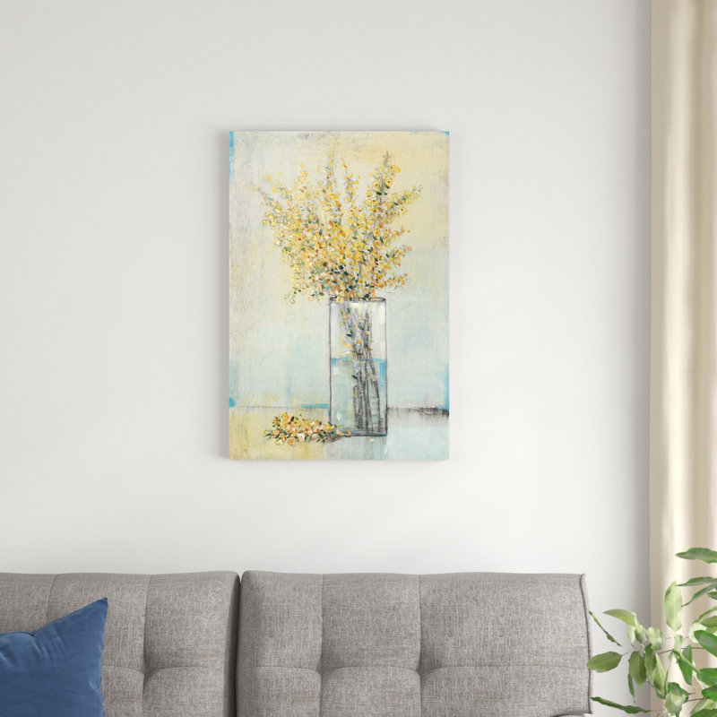 Vaporisateur jaune dans un vase I, H 30 po x l 20 po x P 1,25 po
