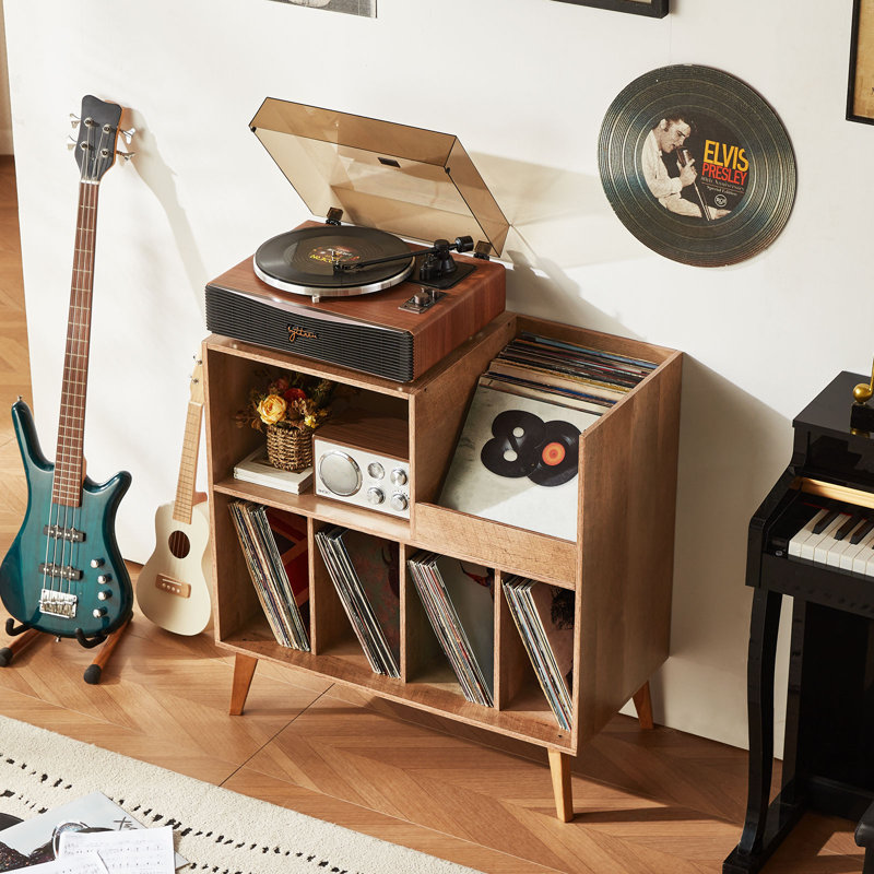 Grand support pour tourne-disque, Chêne
