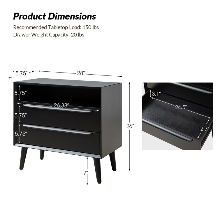 Aviannah 2 - Drawer Nightstand with Built-In (Set of 2)