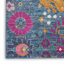 Tapis bleu tissé à la machine 9 pi x 12 pi floral