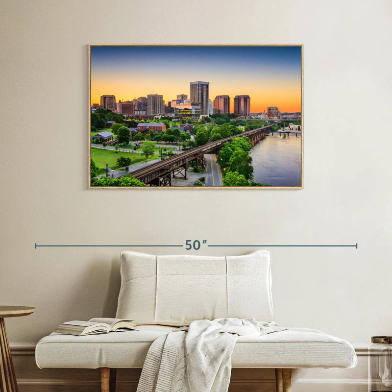 Richmond, Floating Frame Natural Wood, 40" X 27"