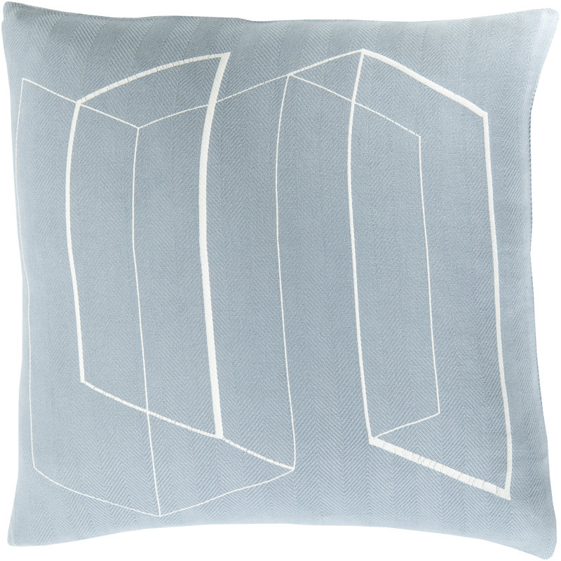 Coussin décoratif en coton, Bleu, H 22 po x l 22 po x P 4 po, Duvet