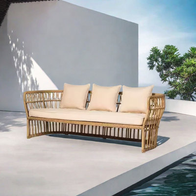 Braylenn 74.01 " W Patio Sofa with Cushions