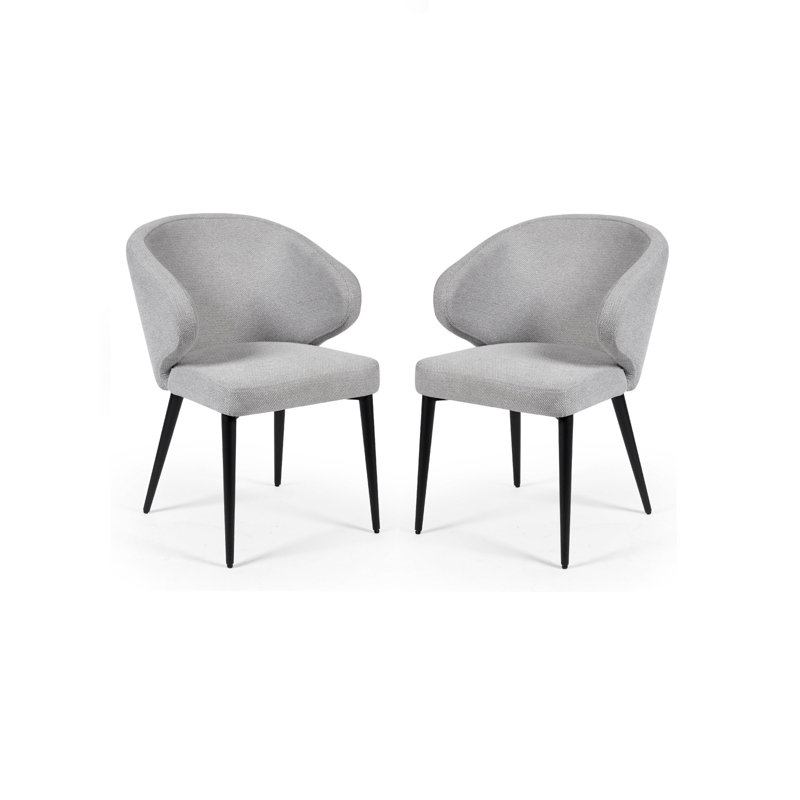 Marcus 46cm H Fabric Upholstered Side Chair in Grey, Grey