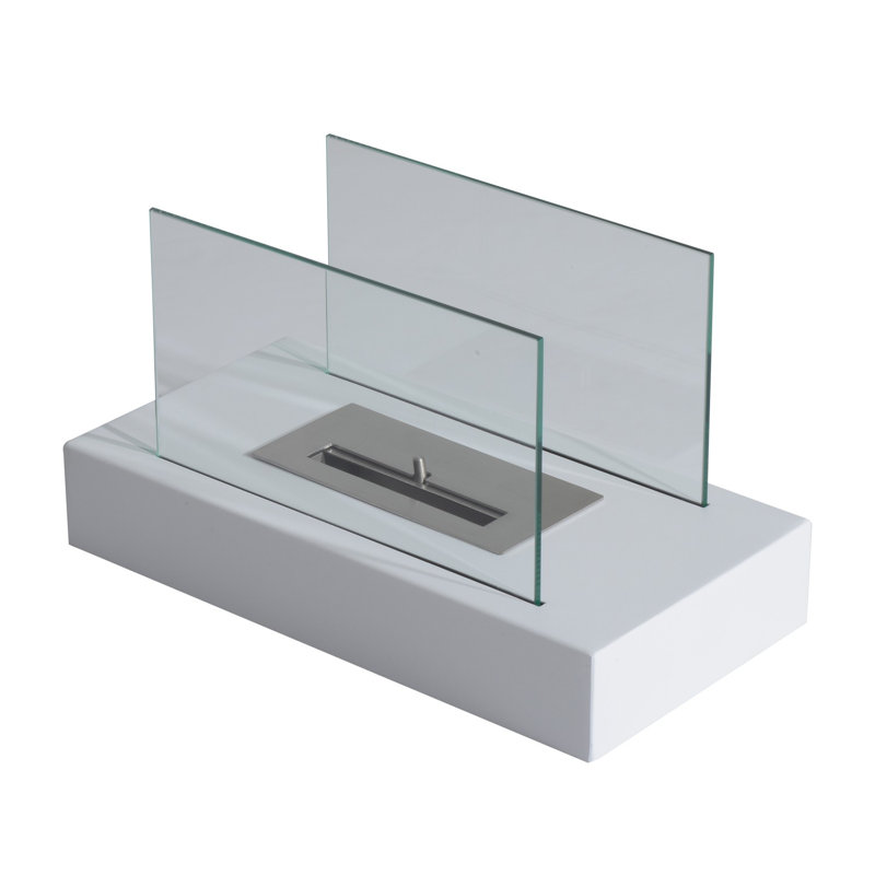 7.1'' W Bio-Ethanol Fireplace, White