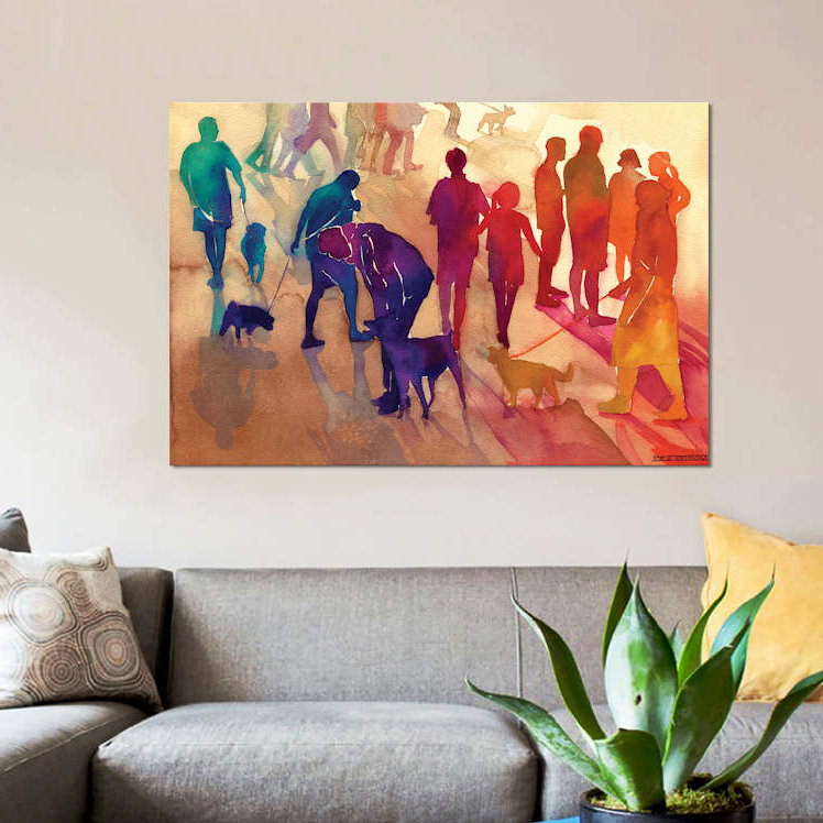 «Man's Best Friends» par Maja Wronska, impression sur toile, H 12 po x l 18 po x P 1,5 po, Toile tendue, Pas de tapis