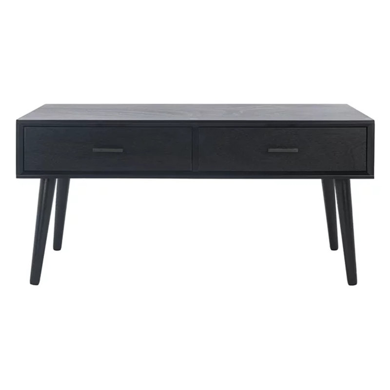 Foerster Solid Wood Top Single Coffee Table, Black