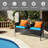 Jamarii 2 Persons Patio Seating Group with Built-in Coffee Table-1517845774