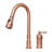 Copper Single-Handle Kitchen Sink Faucet with Pull Down Sprayer, One-Handle High Arc Pull Down Kitchen Faucet with In-Deck Handle.-89084016