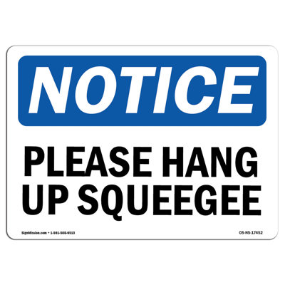 Please Hang Up Squeegee Sign