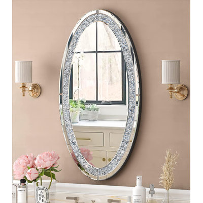 Banff 90cm Wall Mirror with Crushed Diamond Inlay