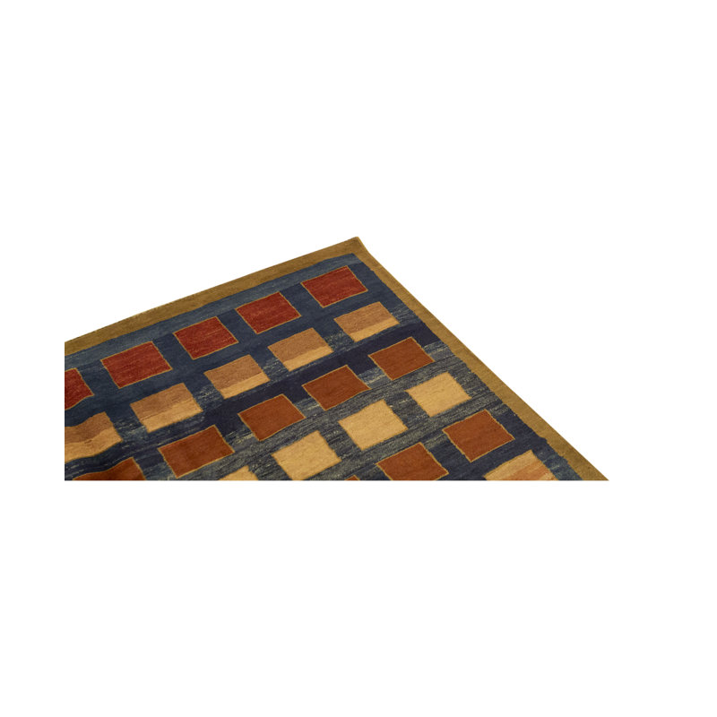 Hand-Knotted High-Quality Orange and Brown Area Rug