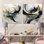«Abstract Golden Blue Whirls Of Serenity I», ensemble de 2 reproductions d'art sur toile abstraites