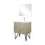 Meuble-lavabo rustique avec robinet simple en or rose et miroir de 18 po de large-1950799195