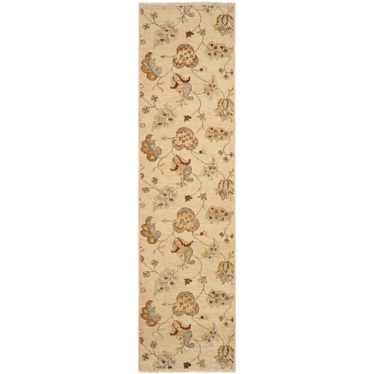 Agra Hand-Knotted Wool Beige/Yellow Area Rug