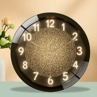 Modern LED Wall Clock for Home Decor And Office_1 Art - 12'' Modern Glass Wall Clock
