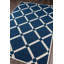 Tapis bleu marine / ivoire Yepez-93856665