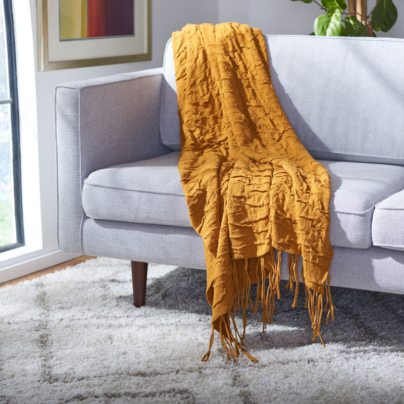 Plain Weave / Muslin Throw Blanket, Mustard