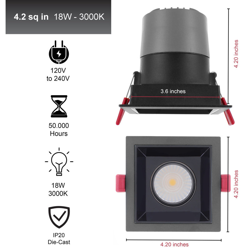 3.6'' Air-Tight Standard Recessed Lighting Kit