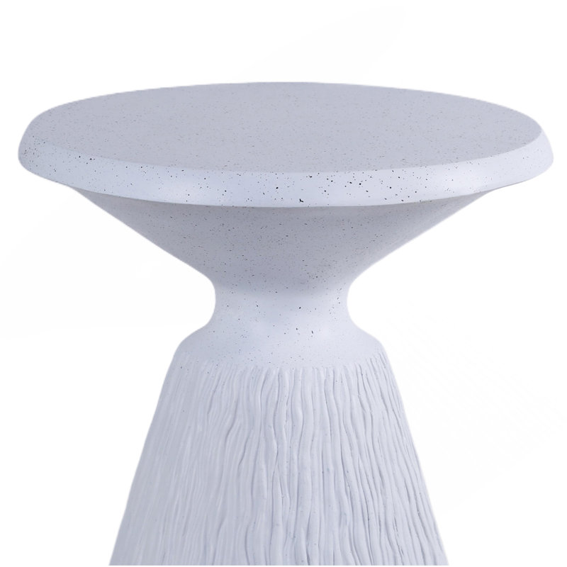 Tables de bout d'extérieur en ciment pour patio, table d'appoint de jardin, petite table d'appoint ronde moderne pour l'extérieur, tabouret de jardin en souche d'arbre pour l'intérieur et l'extérieur