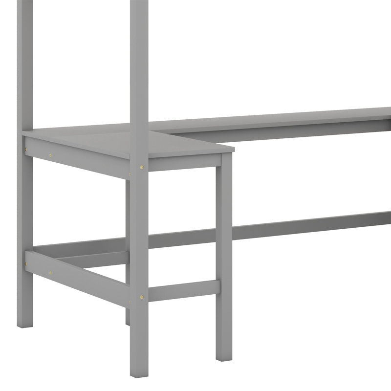 Ginta Kids Twin Loft Bed, Gray