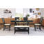 Ensemble de 6 tables de salle à manger en bois 6 pièces avec banc long et 4 chaises, style moderne-1395201580