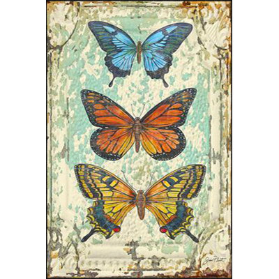 Tapis coloré lavable en machine à motif papillon coloré