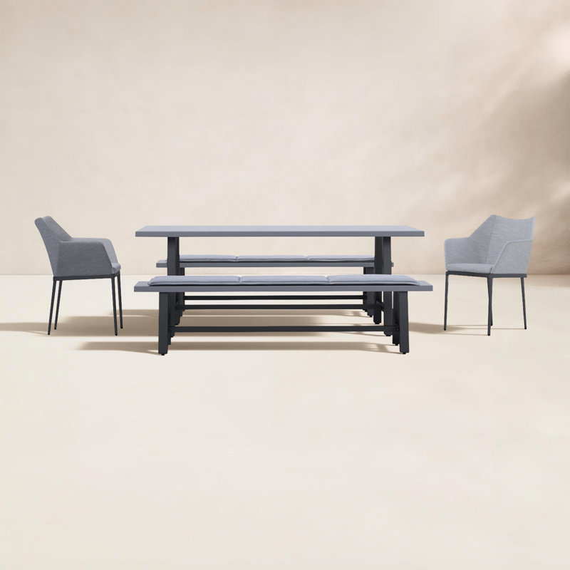 Common Trestles 5 Piece Bench Dining Set