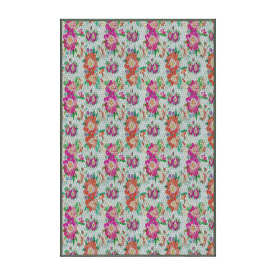 Tapis rose à motif floral John-Paul