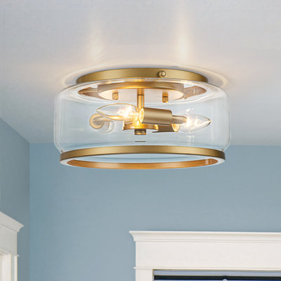 Akima 3 - Light Glass Drum Flush Mount Light