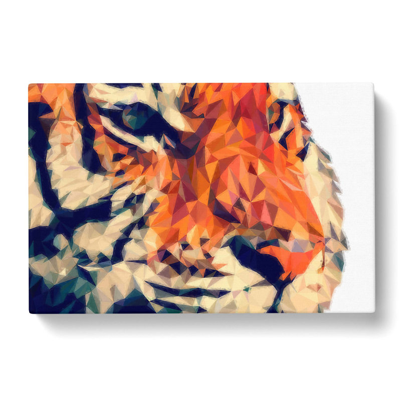 Geometric Tiger in Abstract - Wrapped Canvas, 60cm H x 91cm W x 3cm D