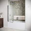 Panneau de baignoire fixe sans pivot Isonzo 40 "x 55" avec quincaillerie en verre trempé transparent traité 1/4 "CrystalTech-118106099