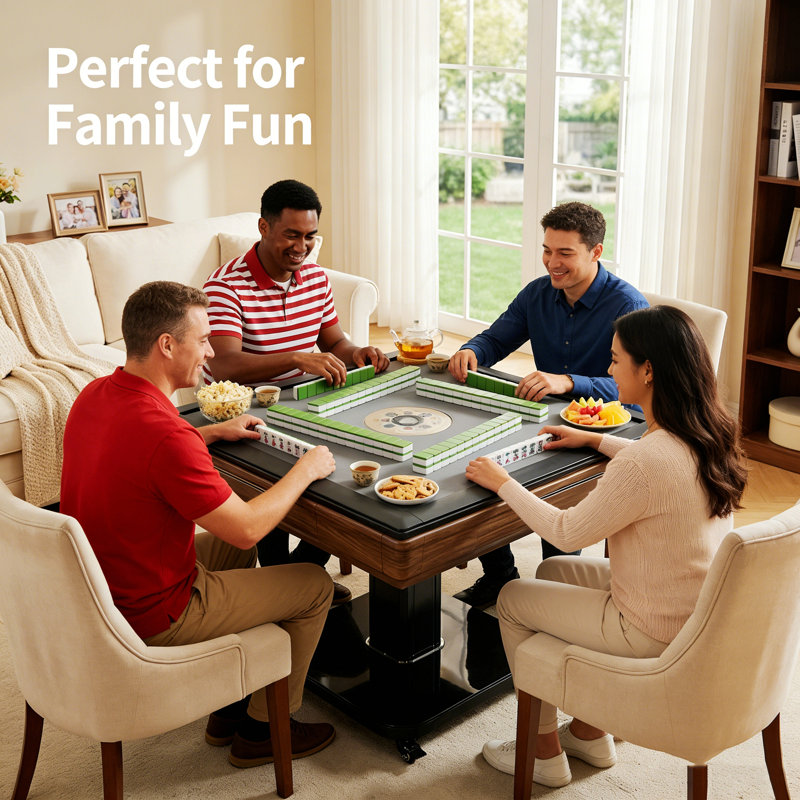 Foldable Ultra-Thin Automatic Mahjong Table with Wheels