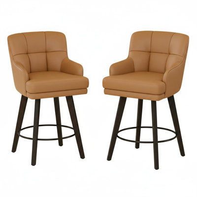 Ensemble de 2 tabourets de bar modernes et rembourrés à hauteur de comptoir pour îlot de cuisine