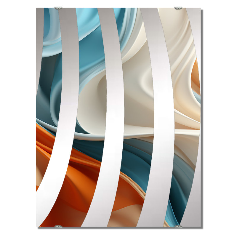 Dunnom - Miroir mural fractal abstrait, 40 po x 30 po