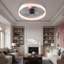 Ventilateurs de plafond avec lumières à DEL à intensité variable, installation intégrée de ventilateurs de plafond minces et modernes (rose)-1786045630